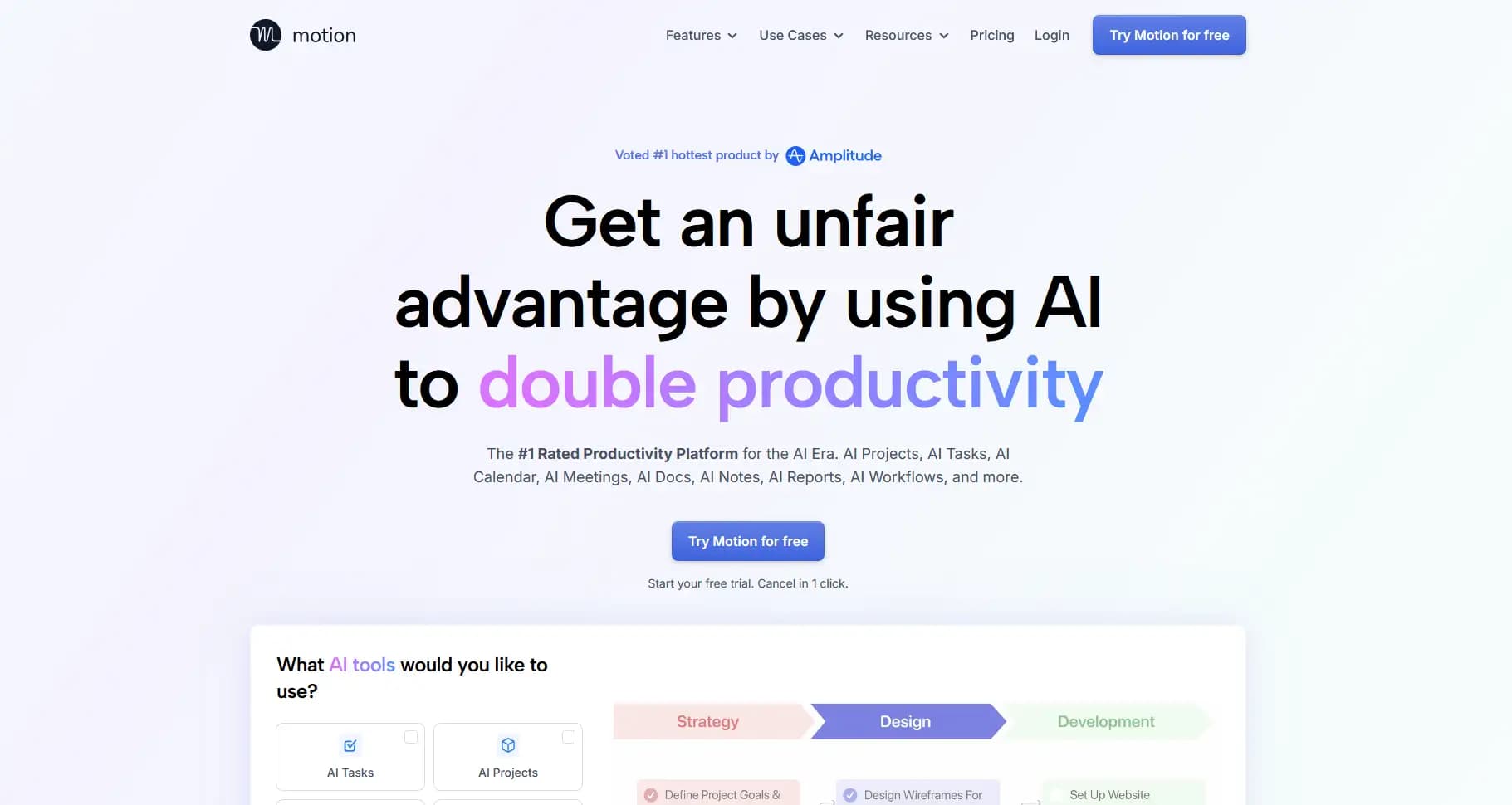 Motion AI calendar and task scheduling