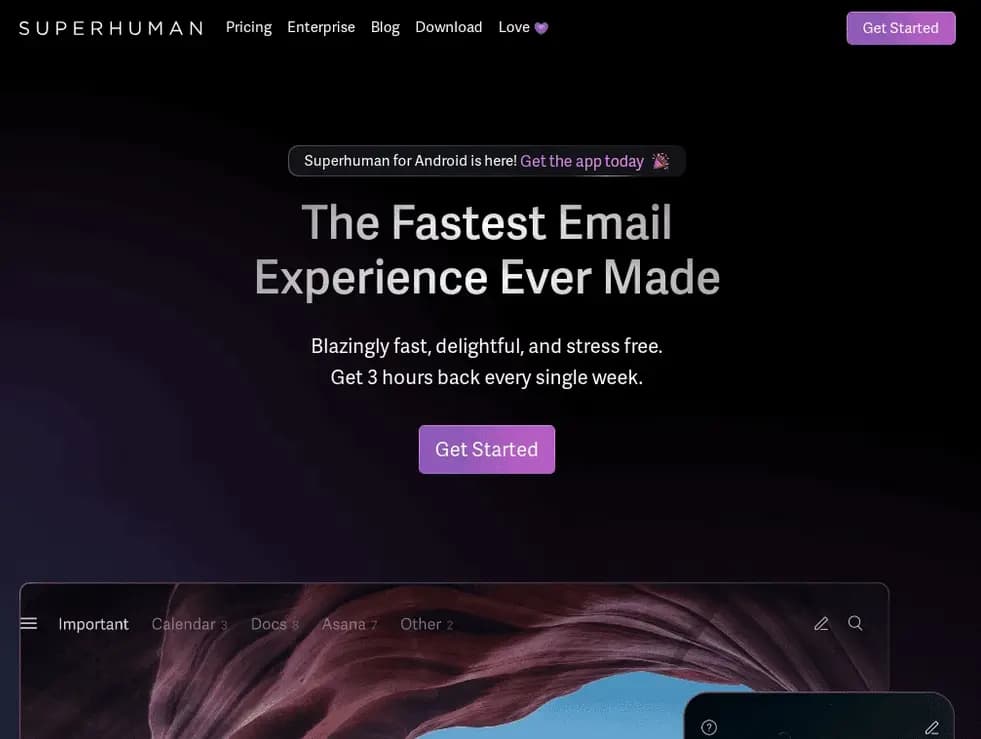 Superhuman email interface